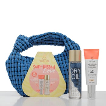 sun kissed love set age defense tinted spf 50 & dry oil